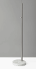 74" Silver Metal Arched Floor Lamp With Gray Linen Drum Shade