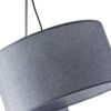 91" Silver Three Light Tree Floor Lamp With Gray Linen Drum Shade