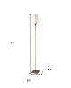 71" Brass Metal Torchiere Floor Lamp With White Glass Novelty Shade