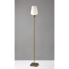 71" Brass Metal Torchiere Floor Lamp With White Glass Novelty Shade