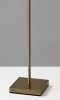 71" Brass Metal Torchiere Floor Lamp With White Glass Novelty Shade