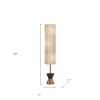 59" Brass Column With Beige Fabric Shade