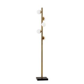 65" Brass LED With White Glass Shade
