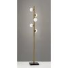 65" Brass LED With White Glass Shade