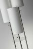 68" Silver Three Light Novelty Floor Lamp With White Linen Cylinder Shade