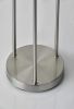 68" Silver Three Light Novelty Floor Lamp With White Linen Cylinder Shade