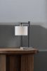 23" Gray Metal Novelty Table Lamp With White Empire Shade