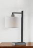 23" Gray Metal Novelty Table Lamp With White Empire Shade
