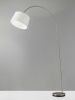 83" Silver Arc Floor Lamp With White Linen Empire Shade