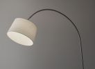 83" Silver Arc Floor Lamp With White Linen Empire Shade