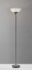 72" Black And White With White Glass Shade