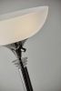72" Black And White With White Glass Shade