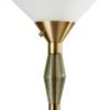 71" Brass Light Changing Torchiere Floor Lamp With White Fabric Cone Shade