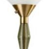 71" Brass Light Changing Torchiere Floor Lamp With White Fabric Cone Shade