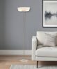 71" Brushed Led Torchiere Floor Lamp With White Empire Shade