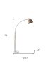 78" Brass Metal Arc Floor Lamp With Brass Metal Bowl Shade