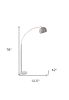 78" Silver Arc Floor Lamp With Silver Metal Bowl Shade