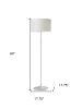 60" White Floor Lamp With White Fabric Drum Shade