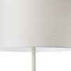 60" White Floor Lamp With White Fabric Drum Shade