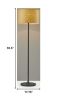 60" Brown And Black Floor Lamp With Brown Veneer Drum Shade