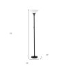 73" Black And White Torchiere Floor Lamp With White Acrylic Cone Shade