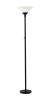 73" Black And White Torchiere Floor Lamp With White Acrylic Cone Shade