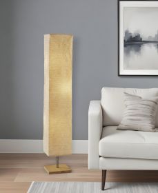 58" Natural Column Floor Lamp With Natural Paper Shade