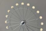 22" Off White Metal Multi Light Bedside LED Table Lamp With Off White Globe Shade