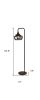 64" Black Task Floor Lamp With Black Glass Bowl Shade