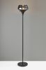 70" Black With Black Glass Shade