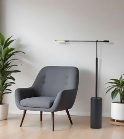 64" Black Metal LED Light Changing Swing Arm Floor Lamp