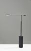 64" Black Metal LED Light Changing Swing Arm Floor Lamp