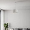 White Fabric Sleek Drum Pendant Lamp