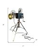 36" Black And Silver Tripod Floor Lamp With Metal Novelty Shade