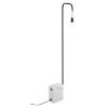 59" Black And White Marble And Steel LED Floor Lamp
