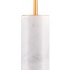 55" White Metal Bedside Table Lamp With Beige Empire Shade