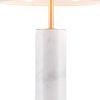 55" White Metal Bedside Table Lamp With Beige Empire Shade