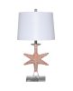 Set of Two 28" Clear Table Lamp With White Drum Shade