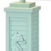 Set of Two 32" Turquoise Seahorse Shutter USB Table Lamps With White Shade