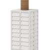63" White Polyresin Floor Lamp With White Linen Shade