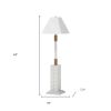 63" White Polyresin Floor Lamp With White Linen Shade