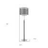 62" Floor Lamp With Black And White Fabric Drum Shade