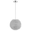 Luminary 1-Light Metallic Silver Pendant With Hand Woven Aluminum Wire Shade (15")