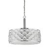 Isabella 4-Light Polished Nickel Drum Pendant With Crystal Accents