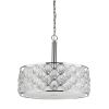 Isabella 4-Light Polished Nickel Drum Pendant With Crystal Accents