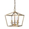 Kennedy 3-Light Antique Gold Pendant With Crystal Bobeches