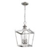 Vintage Silver Metal Tapered Hanging Light