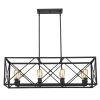 Brooklyn 8-Light Matte Black Island Pendant With Metal Framework Shade