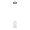 Silver Hanging Light with Frosted Glass Shade