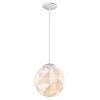 Nova 1-Light White Mini Pendant With Geometric Globe Shade